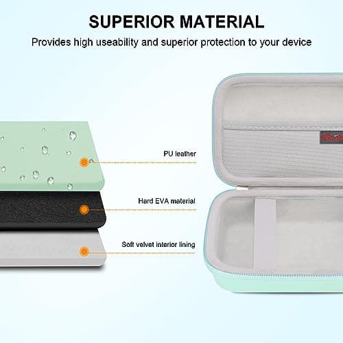 Elonbo Carrying Case for SUPVAN E10/ Phomemo D30 Bluetooth Label Maker Machine, Portable Mini Thermal Label Printer Storage Holder, Wireless Small Handheld Sticker Maker Travel Bag, Light green 5