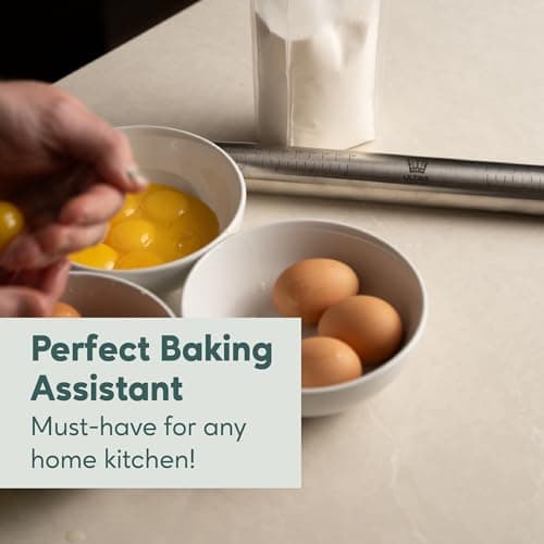 Ultra Cuisine French Rolling Pin for Baking – Tapered Stainless Steel Design with Measurements, Professional or Home Use with Pizza, Cookie, & Pastry Dough, or Fondant and Pie Crust – Dishwasher-Safe 7