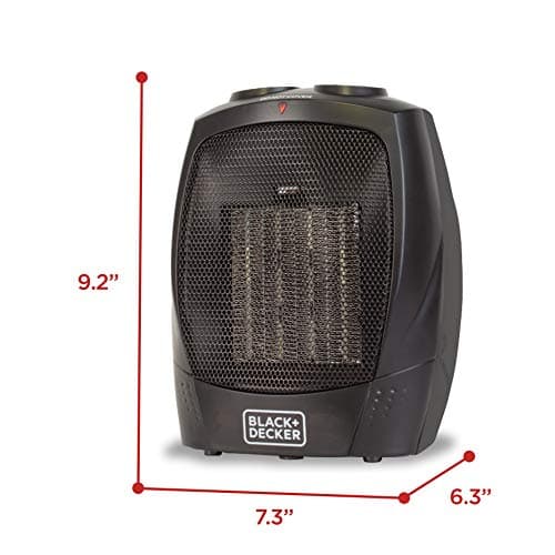 BLACK+DECKER Personal Ceramic Heater, Space Heater for Office Desk, Home Office & Personal Use Desk, 2 Heat & Fan Only Settings, Adjustable Thermostat, BHDC201, Black 7