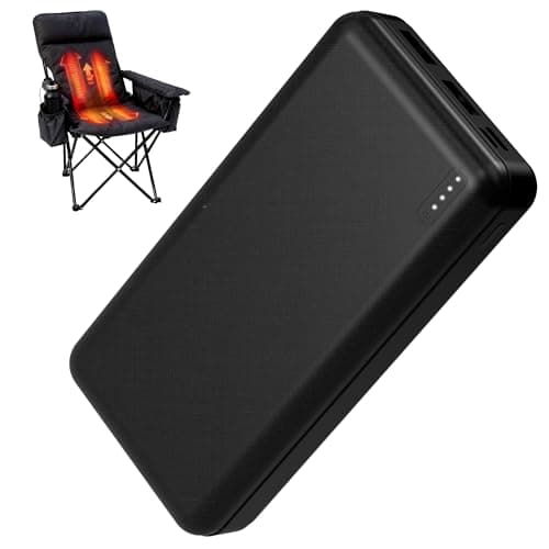 Whsahans 5V2A Battery Pack for Heated Camping Chair, Heated Blanket, Heated Hunting Seat Pad, Heated Sleeping Bag USB Power Bank for Camping Work (Battery Only) (Black, Milliamp Hours, 20000)