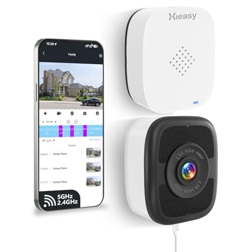 4MP 2.5K Window Security Camera with 24/7 Recording, No Subscription Required, Indoor Camera with Color Night Vision, Motion Detection,2.4G＆5G WiFi,Quick & Easy Installation (1Pack-Magnetic Mounting)