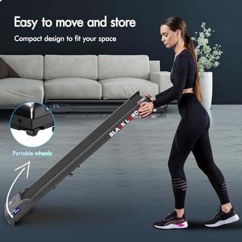 BLACK LORD Walking Pad Treadmill, 2.6 HP Low Noise Portable Under Desk Treadmill with Bluetooth Speaker and LED Display, Compact Treadmills for Home Office, App/Remote Control, 330 lbs Capacity, Black 8