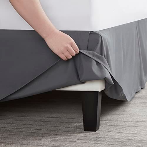 Nestl Dark Gray Bed Skirt Queen Size - 14 Inch Drop - Brushed Microfiber Hotel Quality Pleated Bed Skirt - Shrinkage & Fade Resistant 5