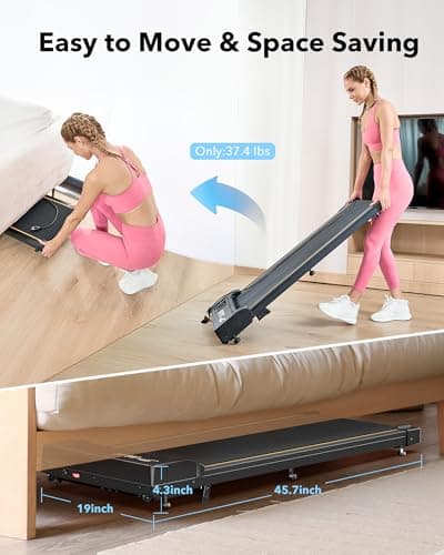 Walking Pad Treadmill with Incline, 4 in 1 Under Desk Treadmills for Home Office, 2.5HP Low Noise 265LB Capacity Portable Treadmill with Remote Control for Walking Jogging Running (Light Black) 7