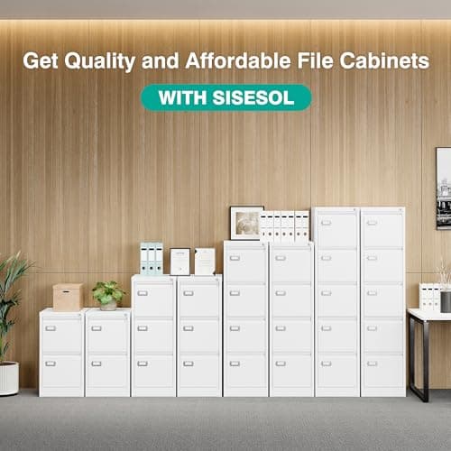 SISESOL 4 Drawer File Cabinet with Lock and Tag,White Vertical File Cabinet,Narrow Locking Filing Cabinets with Drawers,Metal Filing Storage for Home Office Fit A4 Legal/Letter Size,-Assembly Required 8