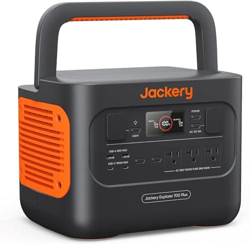 Jackery Explorer 700 Plus Portable Power Station 681Wh Backup Power Solution 1000W (2000W Peak) 1.7H Fast Wall Charging with 3*AC Outlet 4*USB and 1*DC Car Port for Road Trip (Solar Panel Optional)