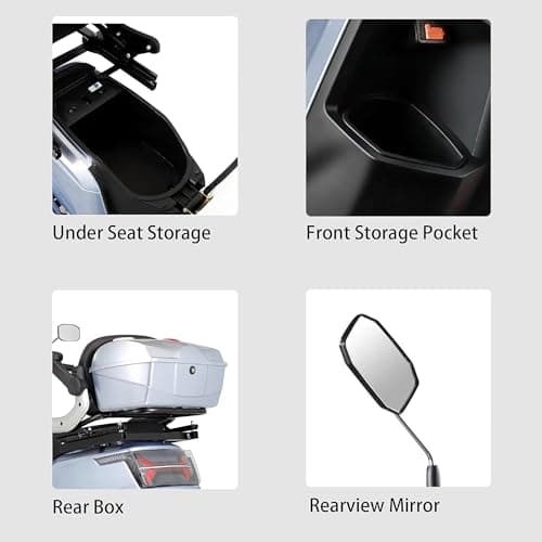 1000W 15 MPH Heavy Duty 4 Wheel Mobility Scooter 500lbs Loadweight, 3 Speed Control Mobility Scooters with 31 Mile Long Range Battery for Seniors & Adults Travel, 20° Max Climbing, Remote Key, Silver 9