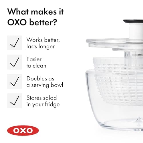 OXO Good Grips Little Salad & Herb Salad Spinner, Fruit Washer and Lettuce Spinner 10