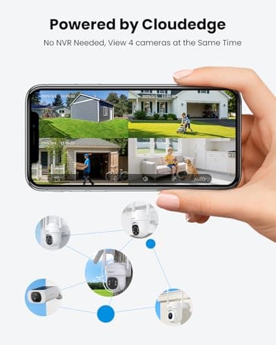 VIZIUUY Solar Security Cameras Wireless Outdoor, 3MP Pan Tilt 360°WiFi Camera with Color Night Vision/PIR Sensor/2-Way Audio/Alexa/Google Assistant 9