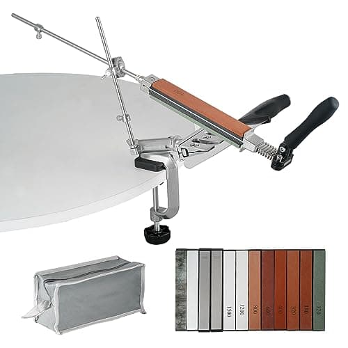 VEVOR Knife Sharpener Kit, 360° Rotation Flip Fixed Angle Knife Sharpening System with 12 Whetstones 120-10000 Grit, Professional Kitchen Chef Knife Sharpening Kit for All Knives and Scissors