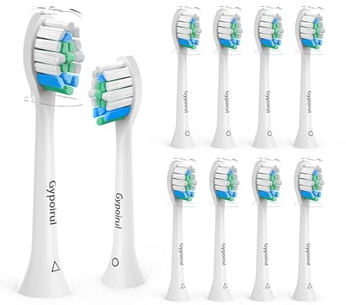 Gypoirul Toothbrush Replacement Heads Compatible with Philips Sonicare Replacement Heads, Electric Brush Head for 4100 5100 6100 9023 W Optimal Plaque Control 10 Pack,