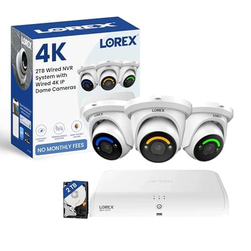 Lorex 4K+ 16 Channel (8 Wired + 8 Fusion Wi-Fi) 2TB NVR System | 3 White 4K Dome Cameras (No Cables) | Smart Security Lighting | Person & Vehicle Detection | Color Night Vision | IP67 Weatherproof
