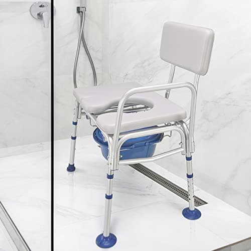 GreenChief Bedside Commode Chair 500 LBS, Padded Transfer Bench for Bathtub with Arms and Backrest, Heavy Duty Tub Shower Chair Adjustable Bath Seat for Inside Shower for Elderly Disabled 7