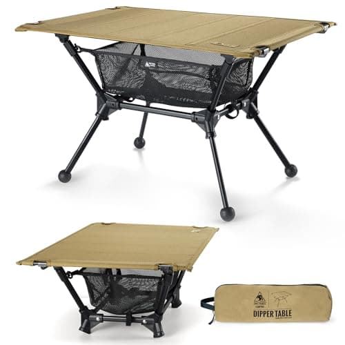 ONETIGRIS Dipper Camping Table, Lightweight Portable Folding Table with Mesh Storage Net, High/Low Options, Ideal for Camping, Hiking, Tailgating, Beach, Picnic, Travel, Backyard 7