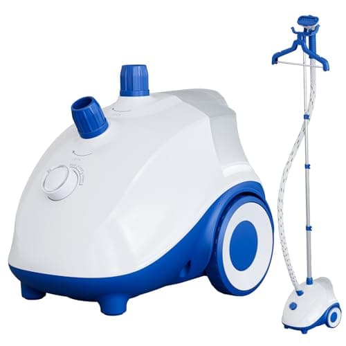 Sweetcrispy Standing Garment Steamer, 1500W Powerful Steamer for Clothes with Roll Wheels, 1.7L Water Tank for 55 Min Continuous Steaming, Professional Wrinkle Remover Heats in 45 Seconds