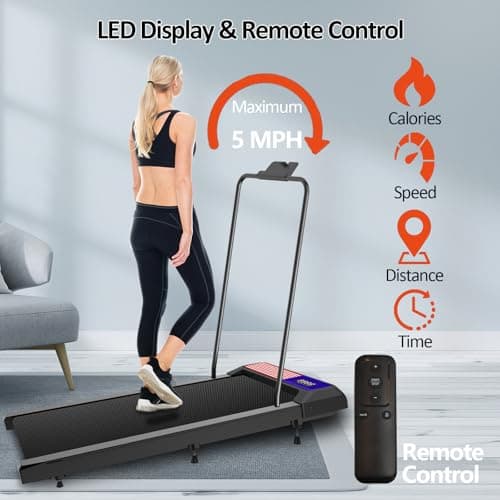 Walking with Incline Pad and Handle Bar, 3 in 1 Mini Walking Machine, 2.5HP Low Noise Treadmill for Home with Remote Control, Treadmill with Handle Bar, Running Pad with Remote Control 6