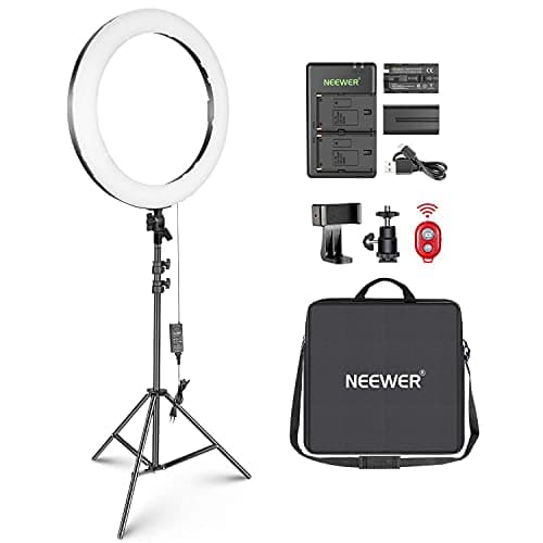 NEEWER 20 inch LED Ring Light Kit with Tripod Stand and Phone Holder Compatible with iPhone, Ringlight for Makeup YouTube Video Recording Selfie Studio Streaming Makeup Barber Lash Salon Lighting