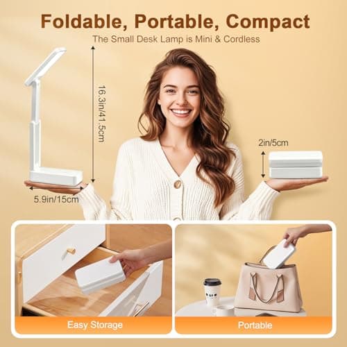 Rechargeable Lamps Cordless Lamps,6000mAh Battery Powered Lamp,3 Colors+Dimmable Desk Light,Rechargeable Table Lamp with USB Charging Port+45min-Timer,Wireless & Portable Light,Battery Operated Lights 5