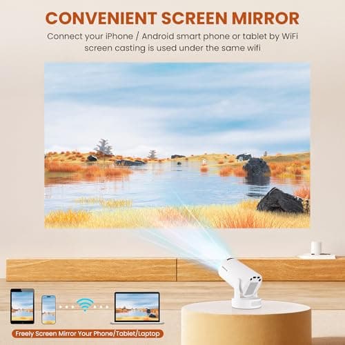 Mini Projector - Manual Focus, Smart Portable Projector for Bedroom & Home Cinema with 4K Support, 170 ANSI Lumens, Auto Keystone, Netflix Certified, Android 11, Voice Control, Air Mouse Remote 5