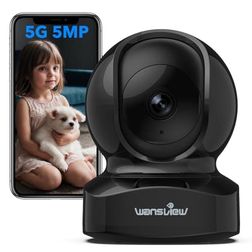wansview Security Camera, IP Camera, WiFi Home Indoor Camera for Baby/Pet/Nanny, 2 Way Audio Night Vision, Compatible with Alexa, with TF Card Slot and Cloud, Q5 (Black, 5MP)