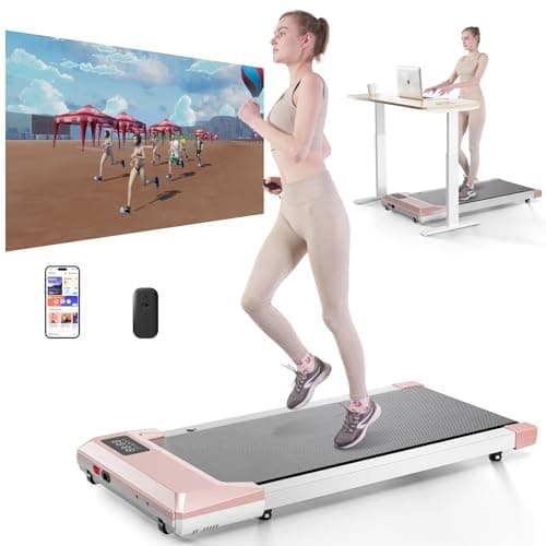 DeerRun Under Desk Walking Pad Treadmill for Home Office & Small Spaces, 6% Manual Incline, 0.6–3.8 MPH Walking Speed, 2.5 HP, 300 lb Capacity, App & Remote Control