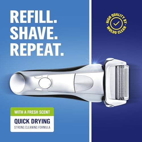 WoldoClean Shaver Cleaner Refill 33.8 oz Lemon - compatible with Braun CCR & SmartCare, for Shaving Stations 5