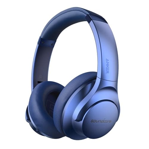Soundcore Anker Life Q20 Hybrid Active Noise Cancelling Headphones, Wireless Over Ear Bluetooth Headphones, 60H Playtime, Hi-Res Audio, Deep Bass, Memory Foam Ear Cups, Travel, Office