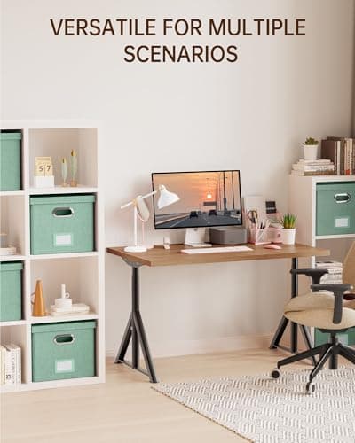 Oterri File Organizer, File Box, File Cabinet for Letter File Folder Storage, Portable Storage Bins with Lids for Office/Decor/Home,Document Organizer, 1 Pack,Green-Box Only 6