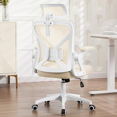 Nexthro Office Chair,Ergonomic Desk Chair with Adjustable Lumbar Support,400 Lbs Plush Computer Chair High Back with Headrest for Home Office (Beige Sherpa) 9