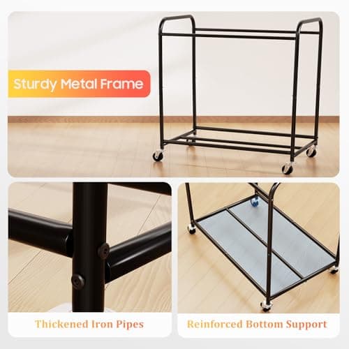 160L (42 Gal) Laundry Sorter 3 Section, Rolling Laundry Basket with Lockable Wheels and Lid, Laundry Hamper with 3 Separated Removable Bags Dirty Clothes Hamper for Laundry Room Organizer, Black 6