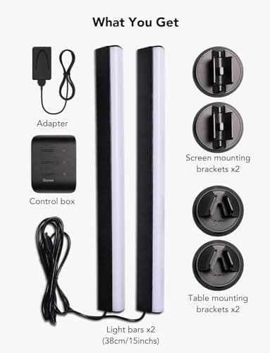 Govee RGBIC Light Bars, 15 Inches WiFi TV Backlight Suitable for 45-70 inch TVs, Smart Light Bars with Multiple Placement Options, Work with Alexa and Google Assistant, Black 8