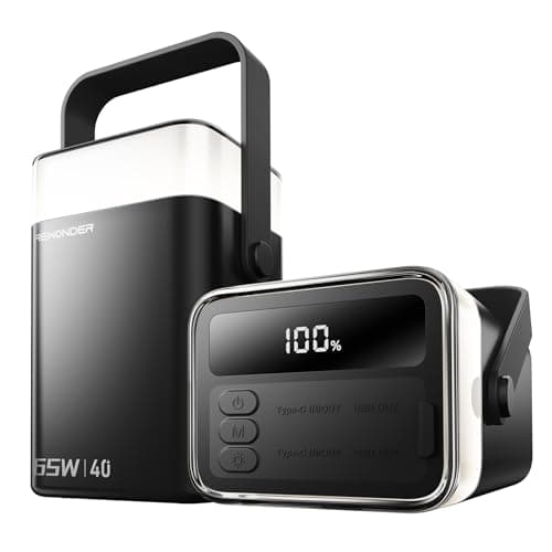 65W Power Bank 40000mAh, Laptop Portable Charger Fast Charging with LED Light, High Capacity External Battery for Camping & Travel, Compatible with MacBook, iPhone, Steam Deck