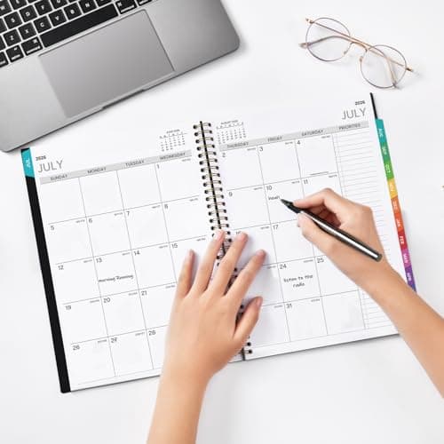 Appointment Book 2026-2027 - Planner 2026-2027, 9" x 11", July 2026 - June 2027, Daily Hourly Planner with 30-Minute Interval, Weekly & Monthly, Colorful Monthly Tabs, Inner Pocket - Black 7