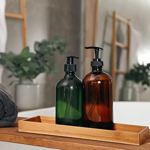 Chengu 3 Pcs Bamboo Vanity Trays for Bathroom Small Wooden Serving Tray for Bathroom Counter Food Appetizer Tea Dessert Kitchen Candle Tissue Toilet Tank Home Decor, 11 x 4 Inch(Rectangle Style) 7