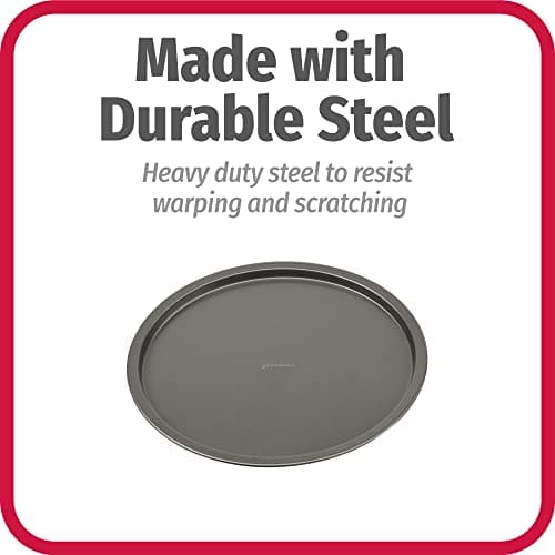 GoodCook Set of 4 Nonstick Steel 10 Inch Personal Pizza Pans Set, Gray 7