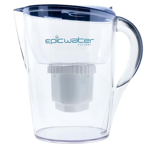 Epic Water Filters PFAS Forever Chemicals Filter Pitcher for Drinking Water, 10 Cup 150 Gallon Filter, Tritan BPA Free, Removes PFAS, PFOA, PFOS (Navy)