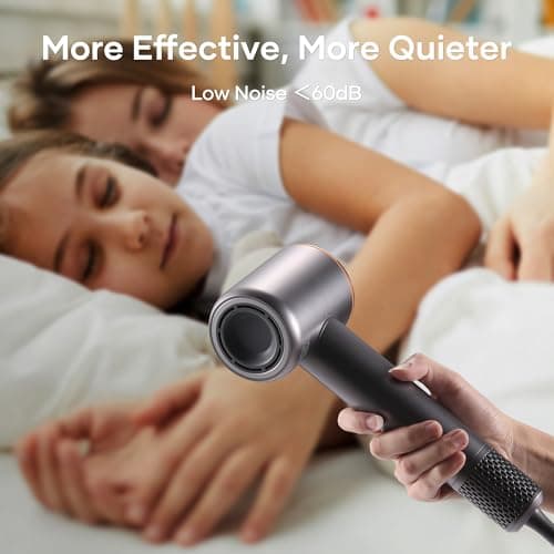 Professional Hair Dryer, 200 Million Negative Ionic Blow Dryer with 110000 RPM Brushless Motor, 1500W High-Speed HairDryer with Magnetic Nozzle & Diffuser for Salon, Home, Travel (Wisdom Gray) 8