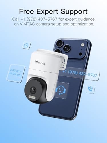 VIMTAG 2.5K Outdoor Camera, 5G Outdoor Security Camera, 360° View Cameras for Home Security, House Surveillance, Motion Tracking, Color Night Vision, Dual-Band WiFi, 2-Way Audio, Cloud/SD Card Storage 13