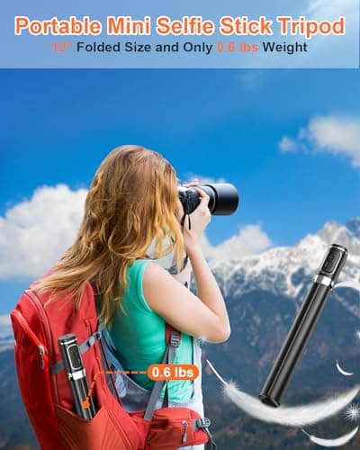 Selfie Stick,67 inch/1.7 Meter Selfie Stick Tripod,Gifts for Women Men,Portable Cell Phone Tripod Stand with Wireless Remote Shutter Compatible with iPhone 16e/16/15/14/13, Samsung Series(Black) 6