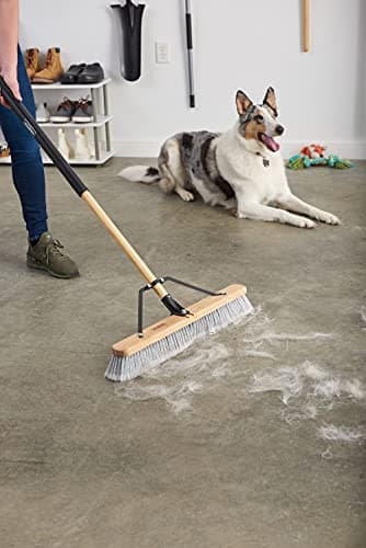 Harper 24 Inch Indoor Smooth-Surface Push Broom with Flagged Bristles for Sand, Saw Dust, Wood Shavings and Pet Hair in Garages, Warehouses, and Workshops 13