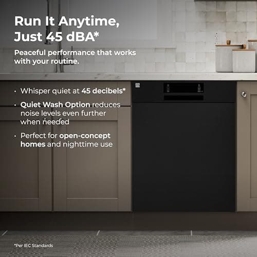 Kenmore 22-14609 24" Built-In Dishwasher - UltraWash Plus, TurboDry, SmartWash & EasyFlex Third Rack - 15 Place Settings - 45 DBA - ENERGY STAR Certified - 24" - Black 7