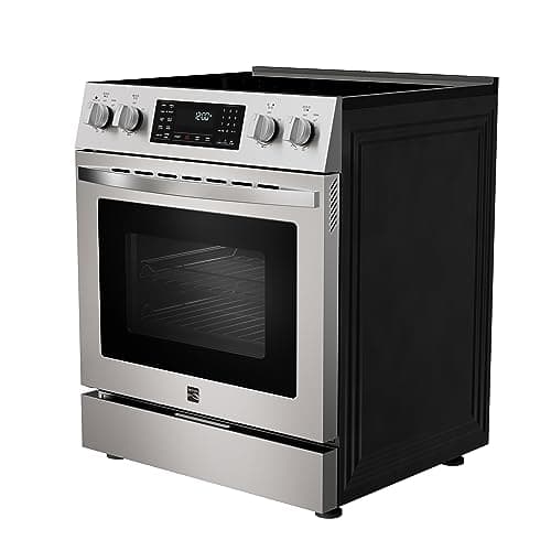 Kenmore Front Control Electric Range Oven with 5 Cooktop Elements with 7 Cooking Power Options, True Convection, Steam and Self Clean, Freestanding Oven, 4.8 cu. ft. Capacity Stainless Steel 13