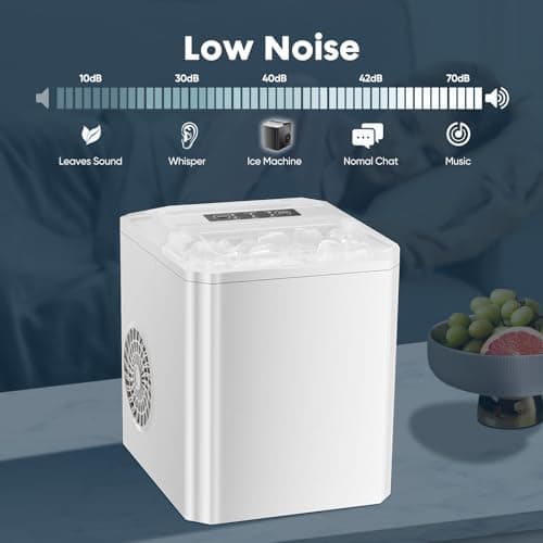 Sweetcrispy Countertop Ice Maker, Portable Ice Machine Self-Cleaning, 9 Cubes in 6 Mins, 26 lbs/24Hrs, 2 Sizes of Bullet Ice for Home Party Office 6