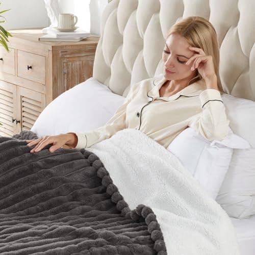 Westinghouse Electric Blanket Full Size, Super Cozy Luxury Faux Fur & Sherpa Heated Blanket with 10 Heating Levels & 1-12 Hours Auto Off, Fast Heating Blanket, Machine Washable, 80x 84 Inch Charcoal 5