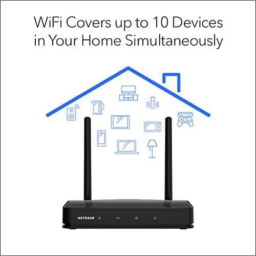 NETGEAR Dual Band WiFi Router (R6020) – AC750 Wireless Speed (Up to 750Mbps), Coverage up to 750 sq. ft., 10 Devices, 4 x Fast Ethernet Ports 4