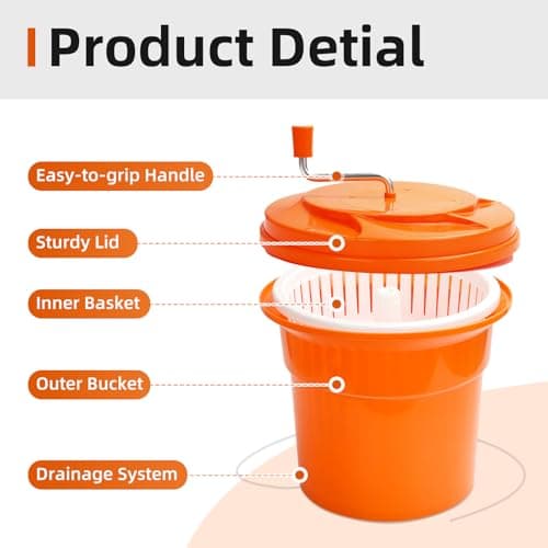 YBSVO 5 Gallon Large Commercial Salad Spinners and Lettuce Spinner 5