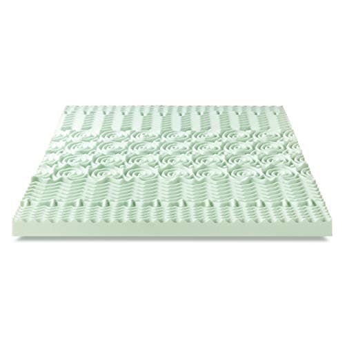 Mellow 4 Inch 5-Zone Memory Foam Mattress Topper, Calming Green Tea Infusion, Twin 7