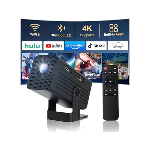 Mini Projector with WiFi and Bluetooth,Support Movie Projector 1080P HD,Auto Keystone Correction,135° Rotatable,Portable Projector Compatible with Smartphone, TV Stick, Laptop, HDMI, USB