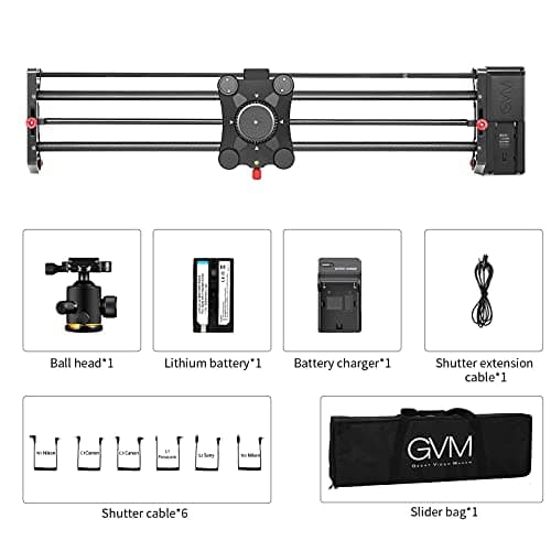 GVM Motorized Camera Slider,31" Wireless Carbon Fiber Dolly Rail Camera Slider with APP Control, Motorized Time Lapse and Video Shot Follow Focus Shot and 120 Degree Panoramic Shooting 9