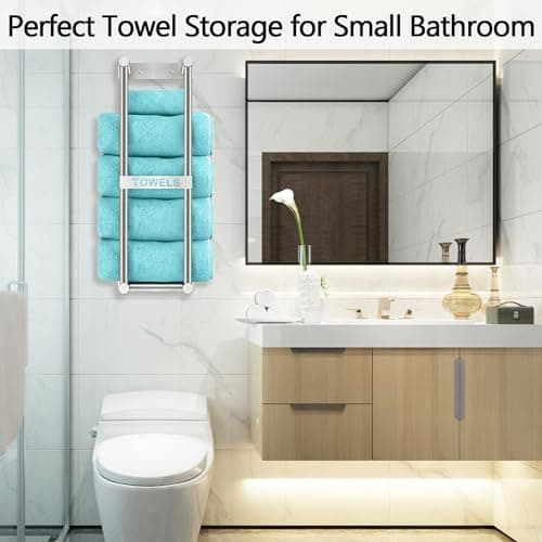 Towel Racks for Bathroom, STWWO Towel Storage for Small Bathroom 22inch, Stainless Steel Towel Rack Wall Mounted for Bath Towel, Brushed Nickel 6